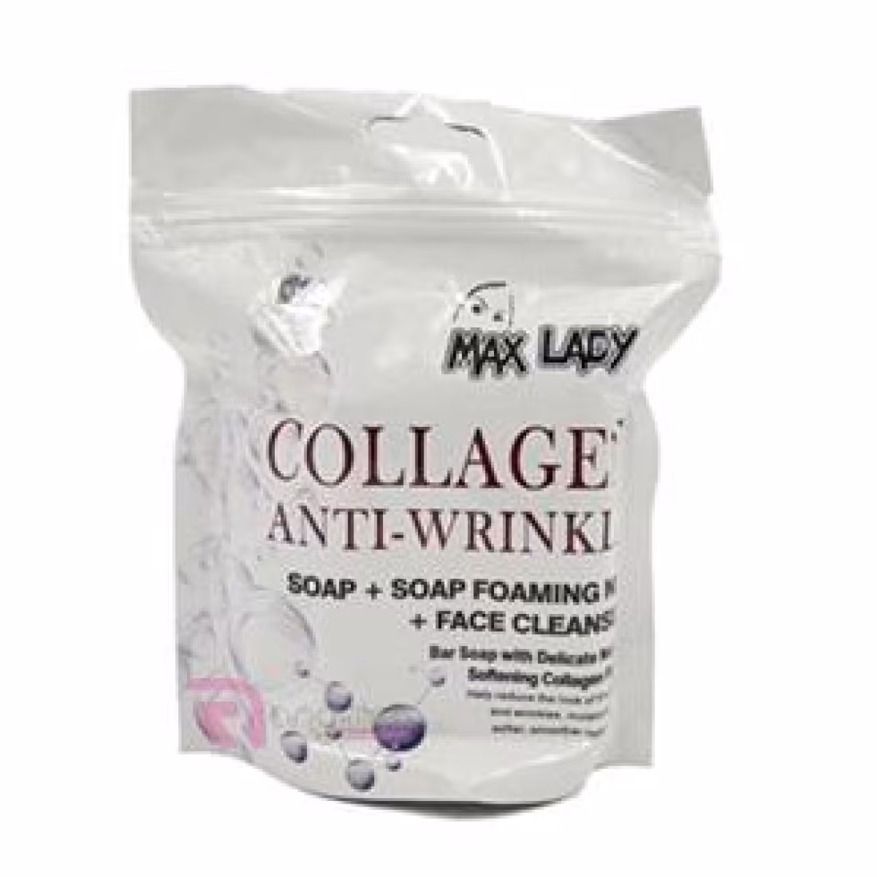 صابون کلاژن سه تیکه مکس لیدی همراه با لیف و کرم مرطوب کننده کد 13 وزن 120 گرم