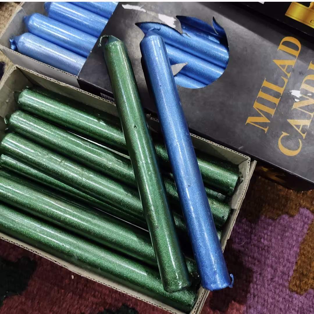 شمع استوانه مدل کلیسا ارتفاع 20  بدون بو و دود دیر سوز 