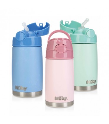 قمقمه و فلاسک استیل نی دار 300 میل نوبی Nuby Stainless Steel Thermo Cup