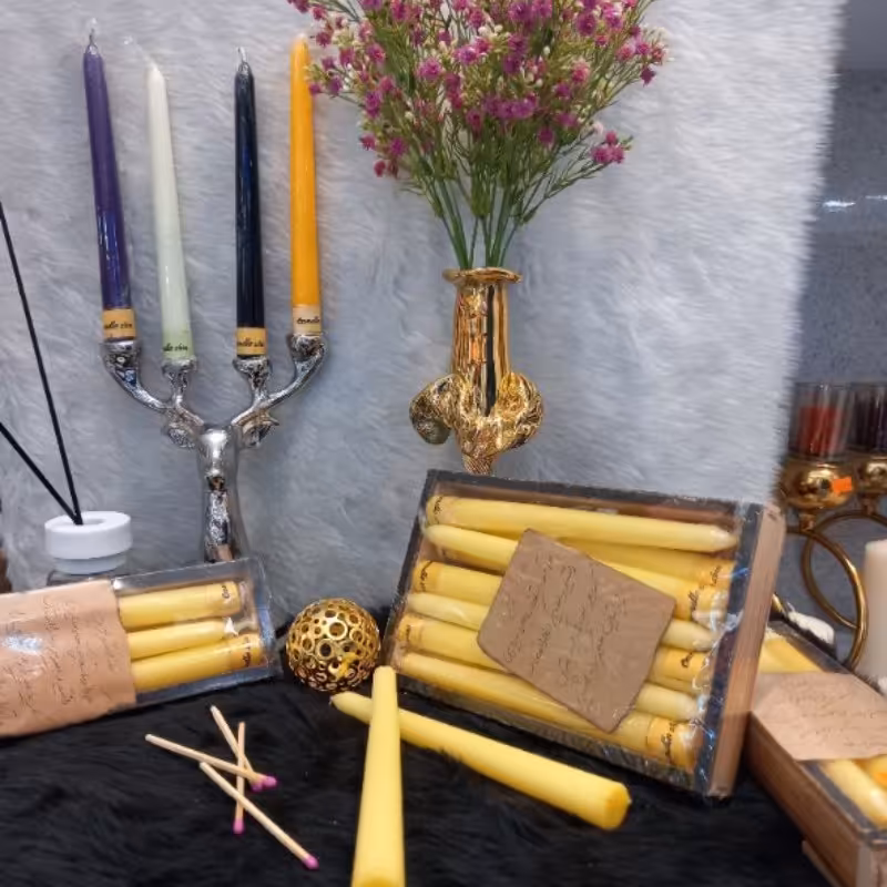 شمع قلمی 30 سانتی زرد