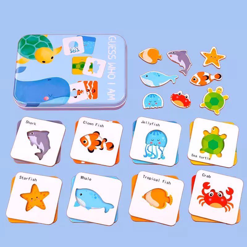 پازل قوطی  فلزی حدس بزن مدل موجودات دریایی کد P/100413/B