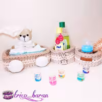 سبد تریکو سیسمونی 3 تیکه  عروسک سایز 20در13  و گرد 12  و گرد 10 سانتی