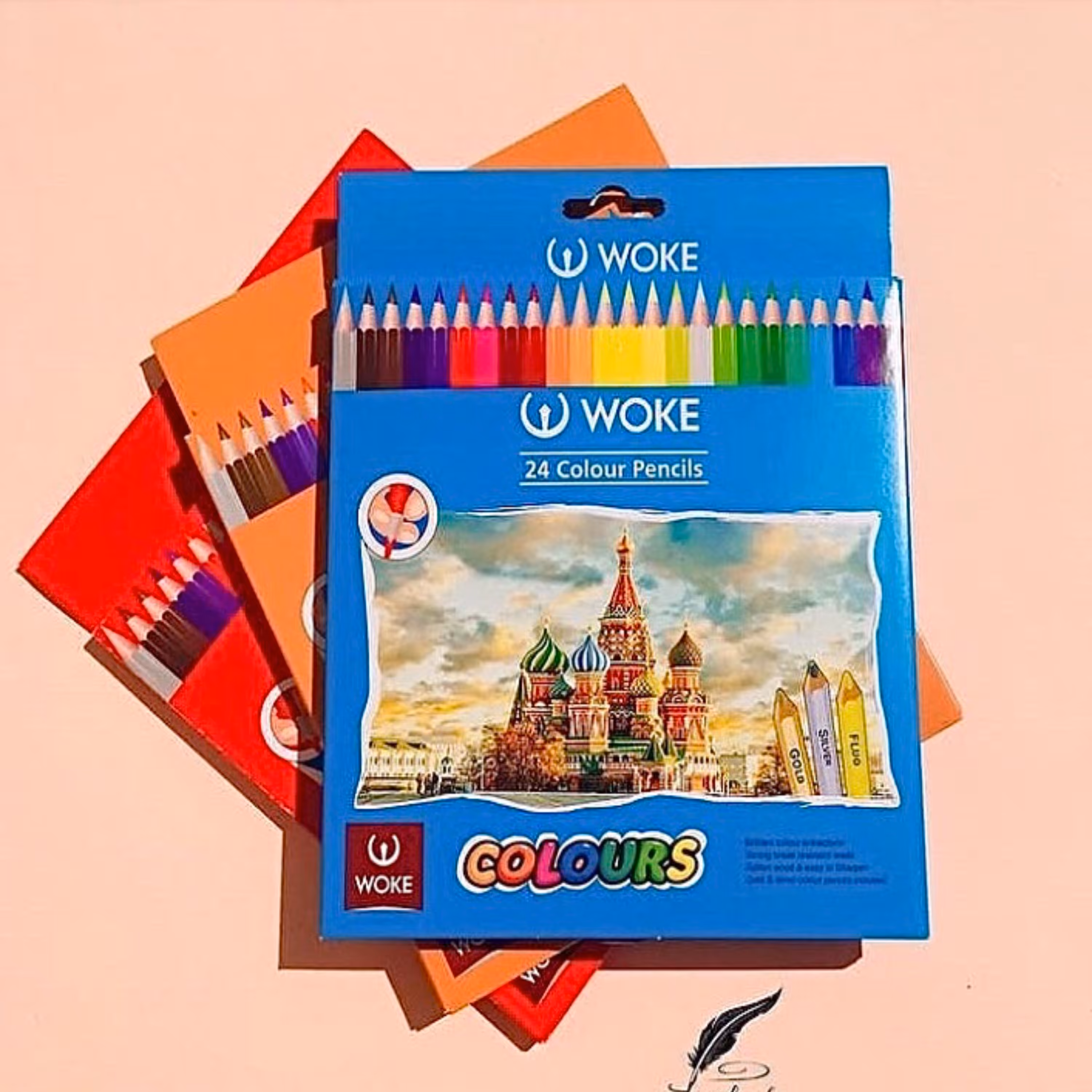 مدادرنگی 24 رنگ برند وک(جعبه مقوایی)