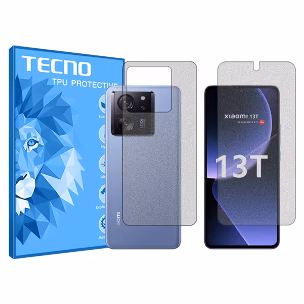 گلس صفحه نمایش و پشت گوشی شیائومی 13T 5G مدل هیدروژلی مات برند تکنو کد SS