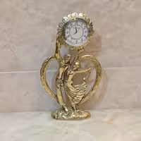 ساعت رومیزی برنجی و تزیینی  طرح بانو،کد 128