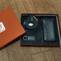 ست کیف پول ،کمربند و جاسوئیچی  مردانه چرم طبیعی دست دوز