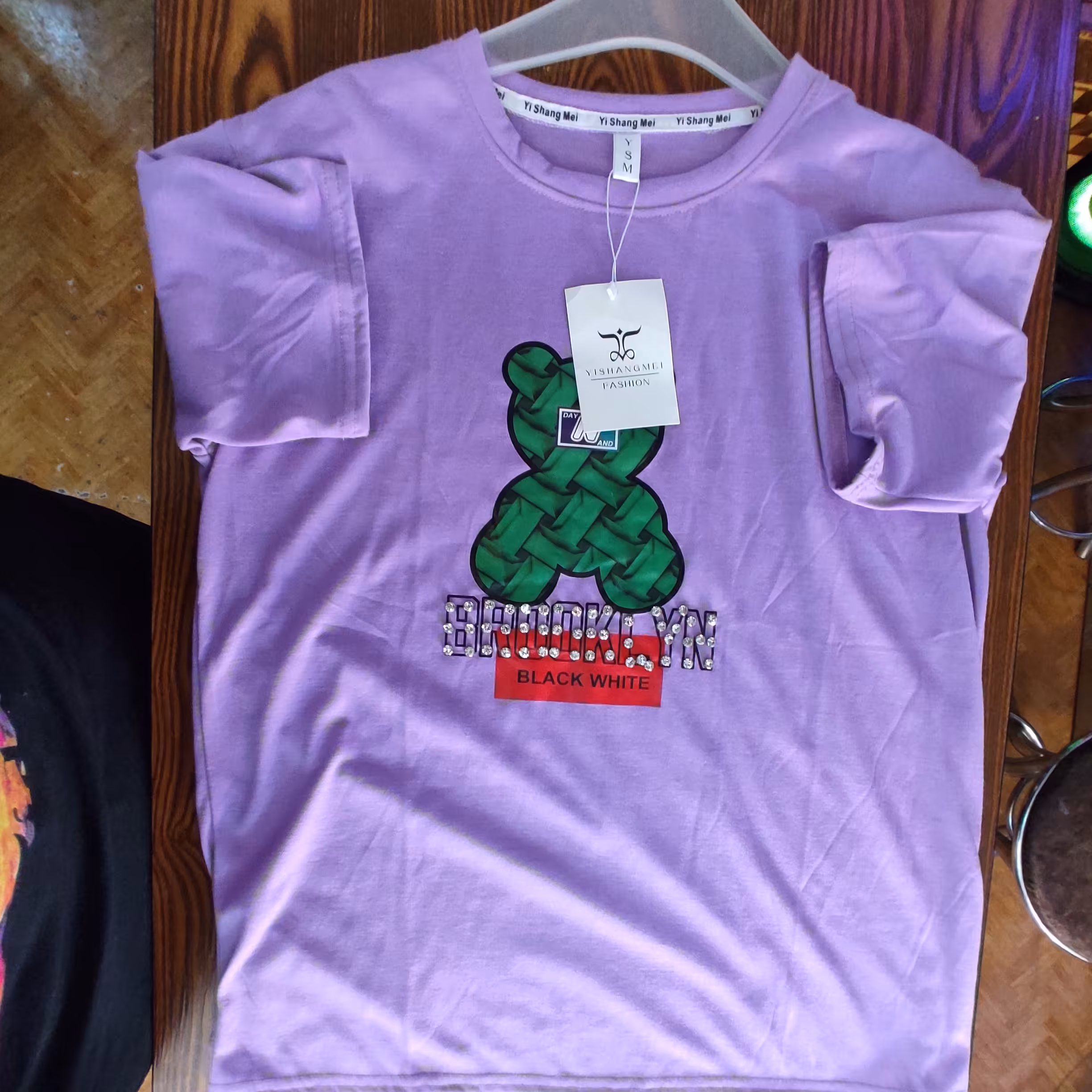 تیشرت تدی شاین کاری شده زیبا دخترانه