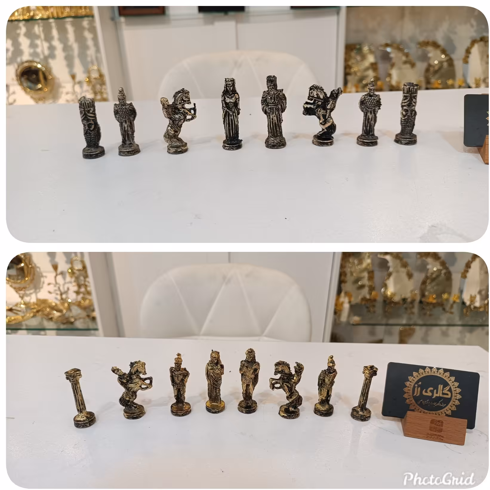 پک کامل مهره شطرنج آلیاژ (در دو رنگ طلایی و نقره ای) کیفیت درجه یک بسیار زیبا 