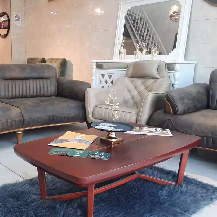 مبل راحتی هشت نفره شرکتی با ضمانت  دو تا کاناپه دو عدد مبل تک نفره 