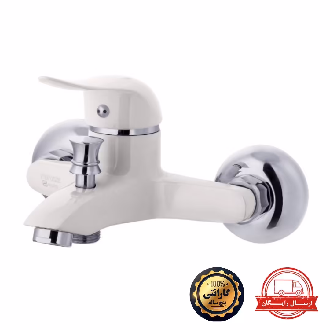 شیر اهرمی حمام با گارانتی تعویض 5ساله مدل آیلار سفید
