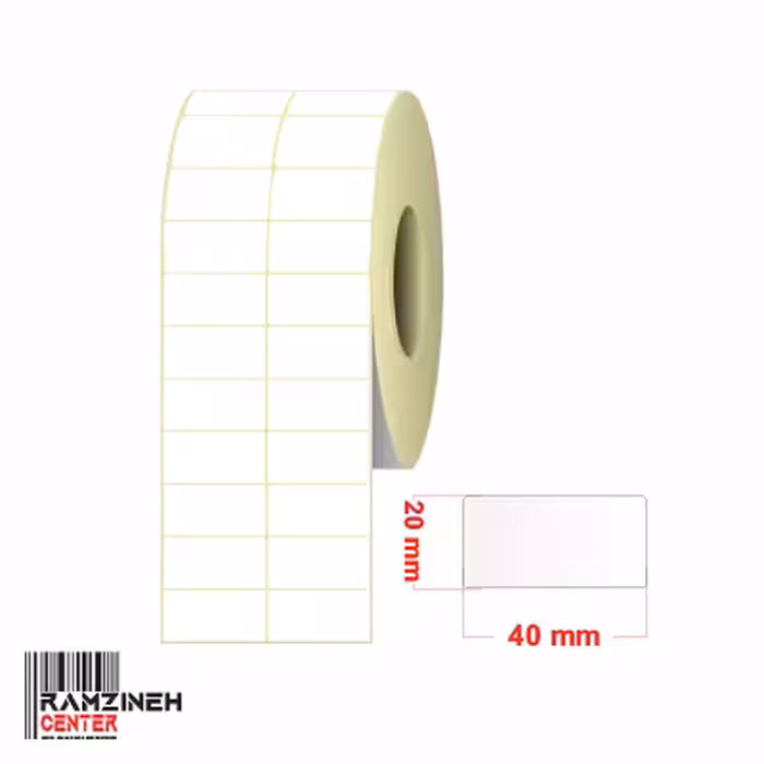 لیبل کاغذی سایز 40*20 میلیمتر دو ردیفه