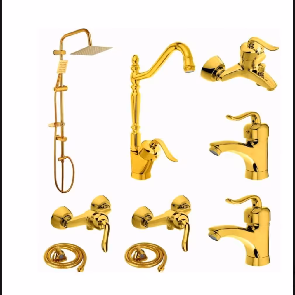 مجموعه  9 عددی شیر آلات قاجاری طلایی