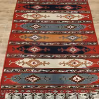 قالیچه دستبافت ترکمن اعلا، 3متری، طرح راه راه اورتمن، ارسال رایگان، ریزبافت