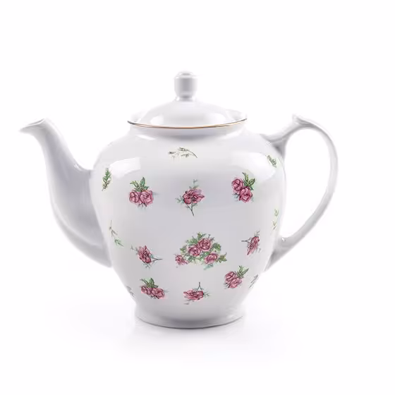 قوری بزرگ هیئتی چینی زرین مدل گلسرخی