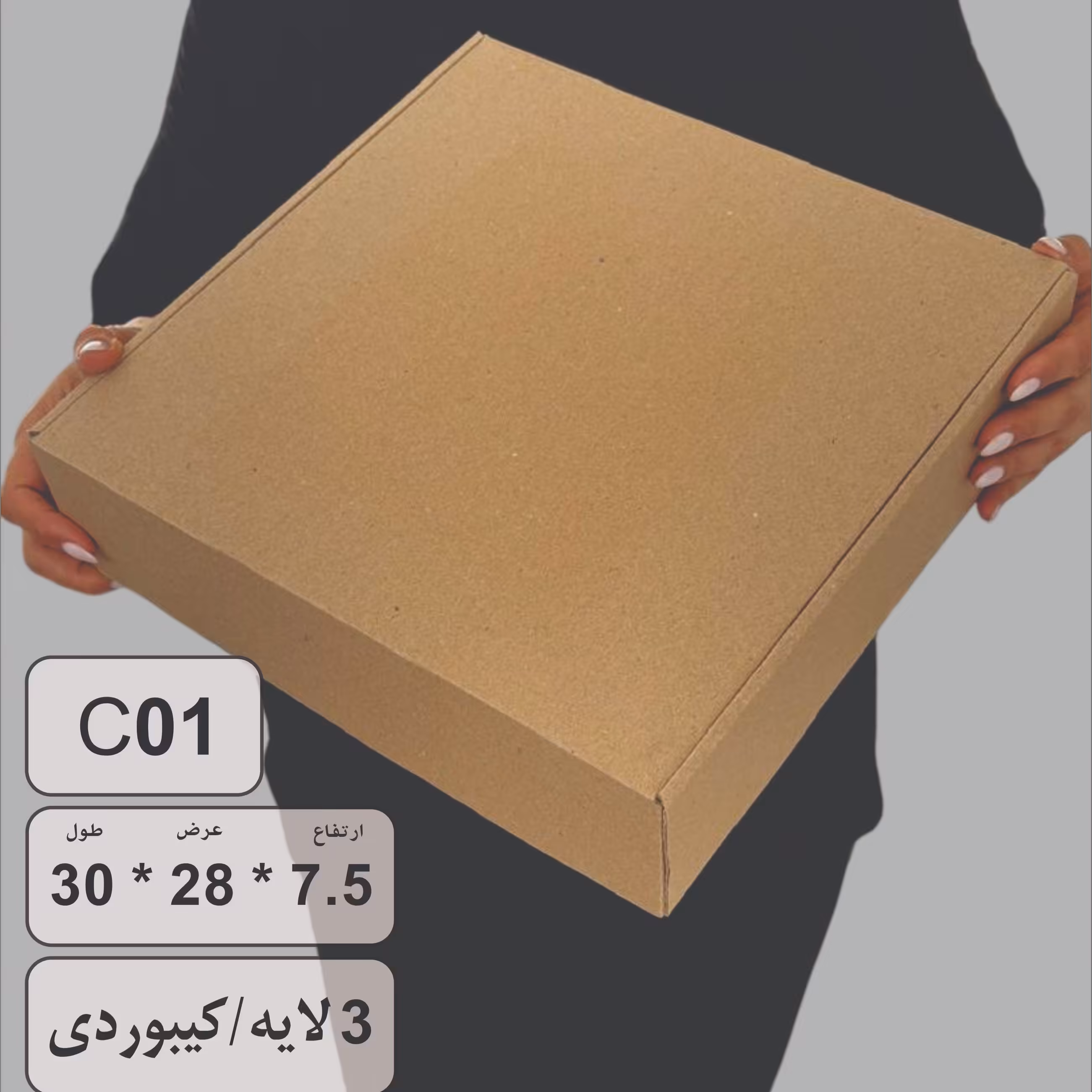 کارتن بسته  بندی  کیبوردی  8*30*30 بسته 50 عددی C01 (پس کرایه)