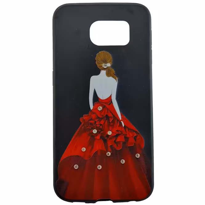 کاور طرح دخترانه قرمز کد m03 مناسب برای گوشی موبایل سامسونگ Galaxy S6