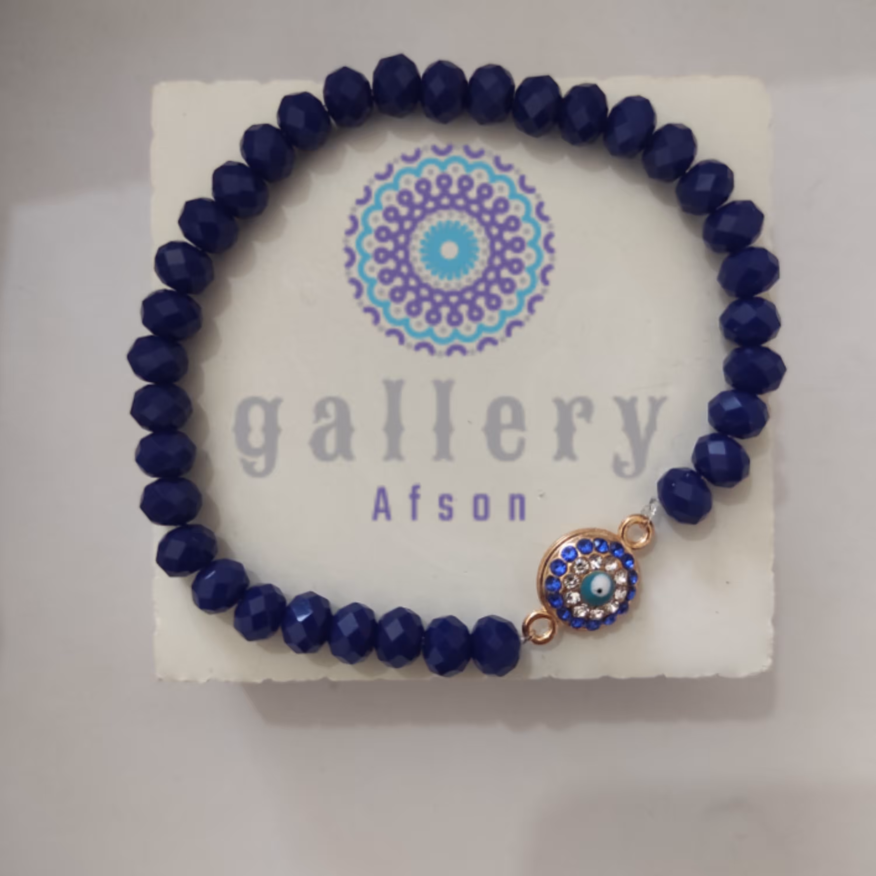 دستبند آبی (طرح چشم زخم رنگ ثابت)