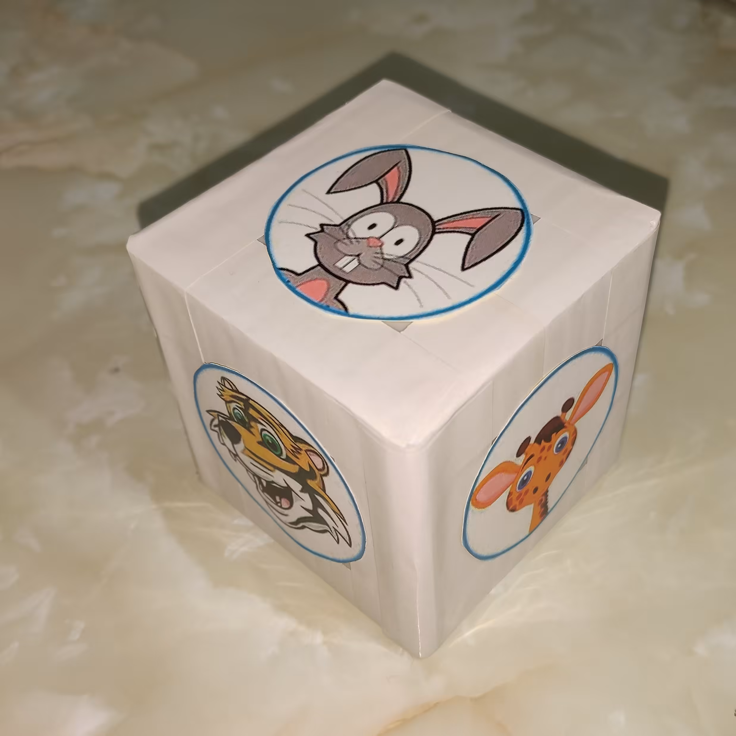 مکعب آموزشی 7در7سانتی کارتن پلاست طرح حیوانات وحشی