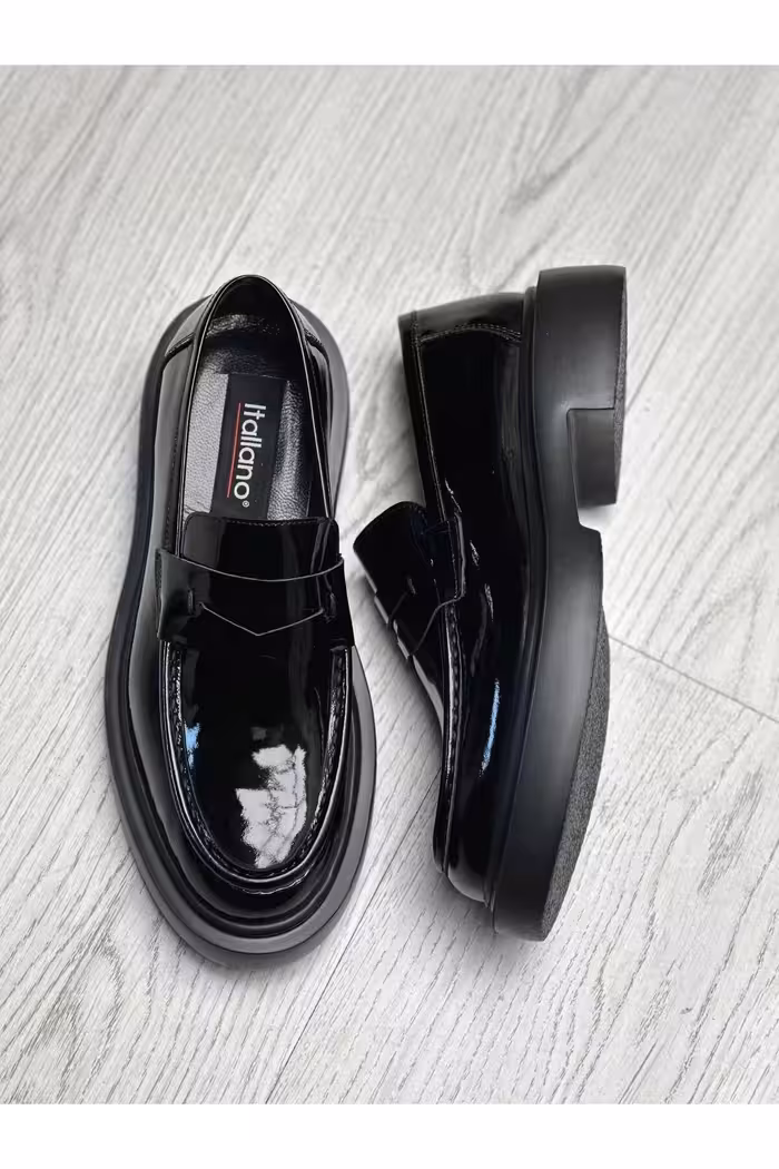 کفش های کژوال مشکی مردانه 3009 چرمی واقعی چرم سیاه ByItallanoshoes