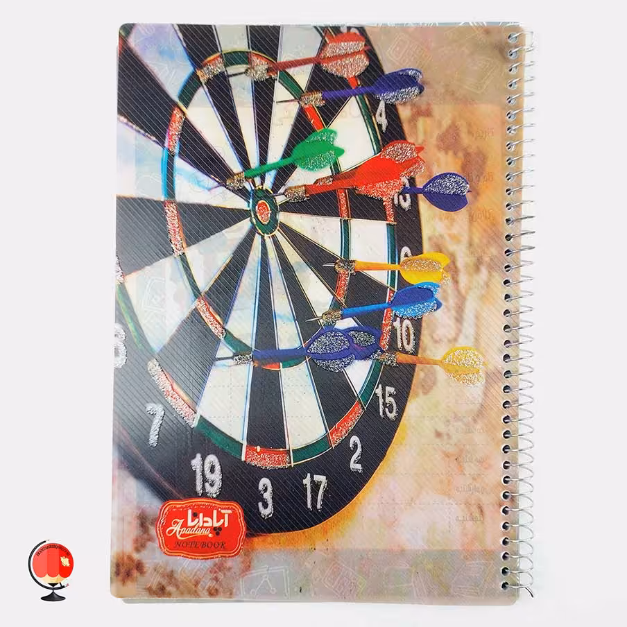 دفتر مشق 100 برگ سیمی طرح درات جلد طلقی آپادانا