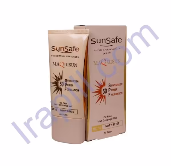 کرم ضد آفتاب کرم پودری و پرایمری SPF50 سان سیف رنگ بژ عاجی  40 میلی لیتر