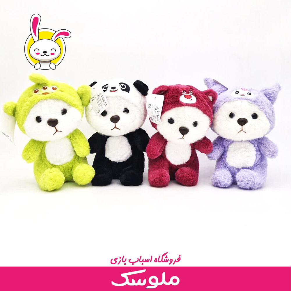عروسک پارچه ای خرس کلاه حیوانی