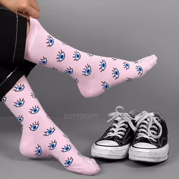 جوراب ساقدار  چشم نظر  نخ پنبه فری سایز 