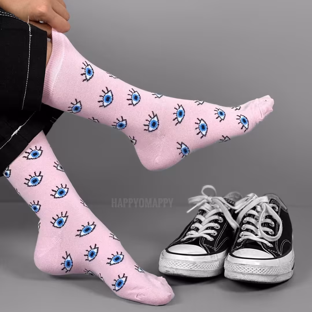 جوراب ساقدار  چشم نظر  نخ پنبه فری سایز 