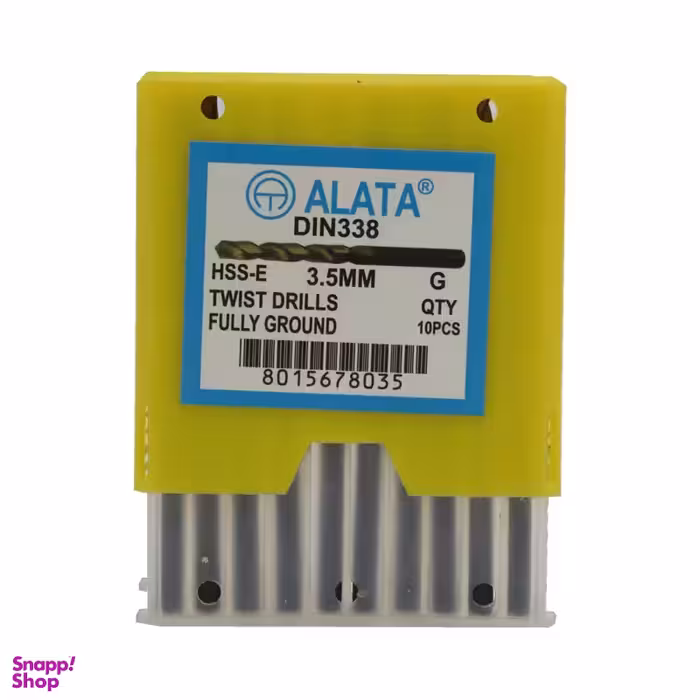 مته آهن آلاتا مدل YP-HSS-E-DIN338-03.5MM سایز 3/5 میلی متر مجموعه 10 عددی