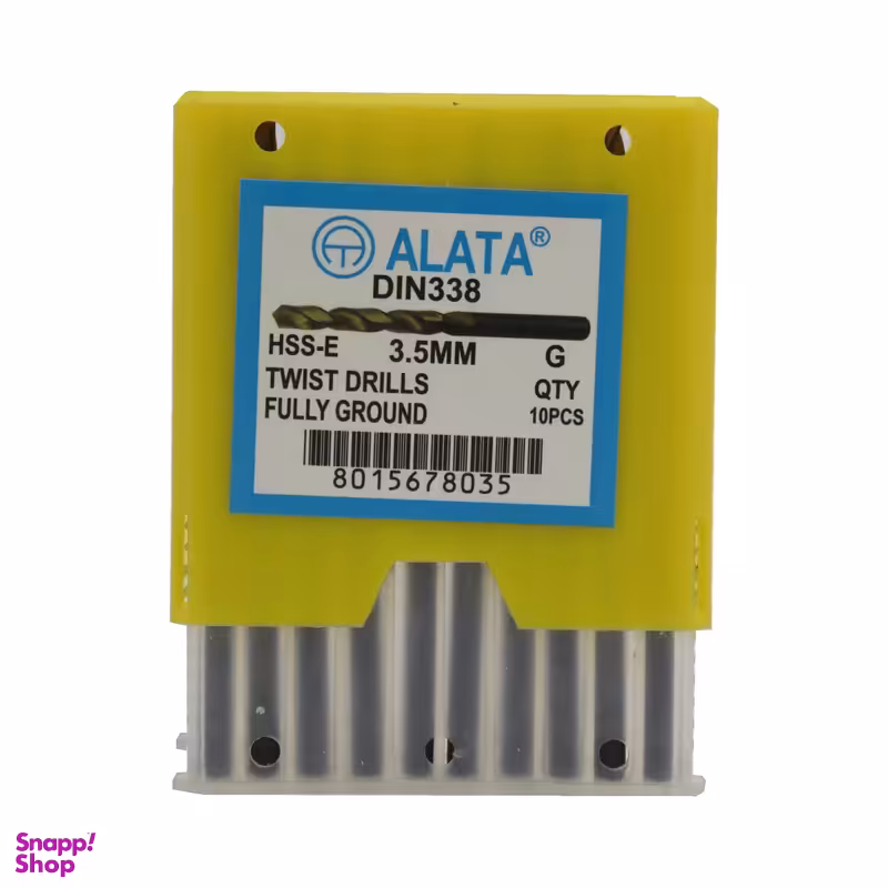 مته آهن آلاتا مدل YP-HSS-E-DIN338-03.5MM سایز 3/5 میلی متر مجموعه 10 عددی