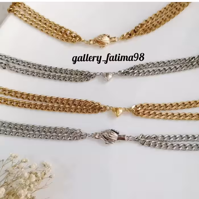 دستبنددوستی کارتیر استیل با قفل مگنتی