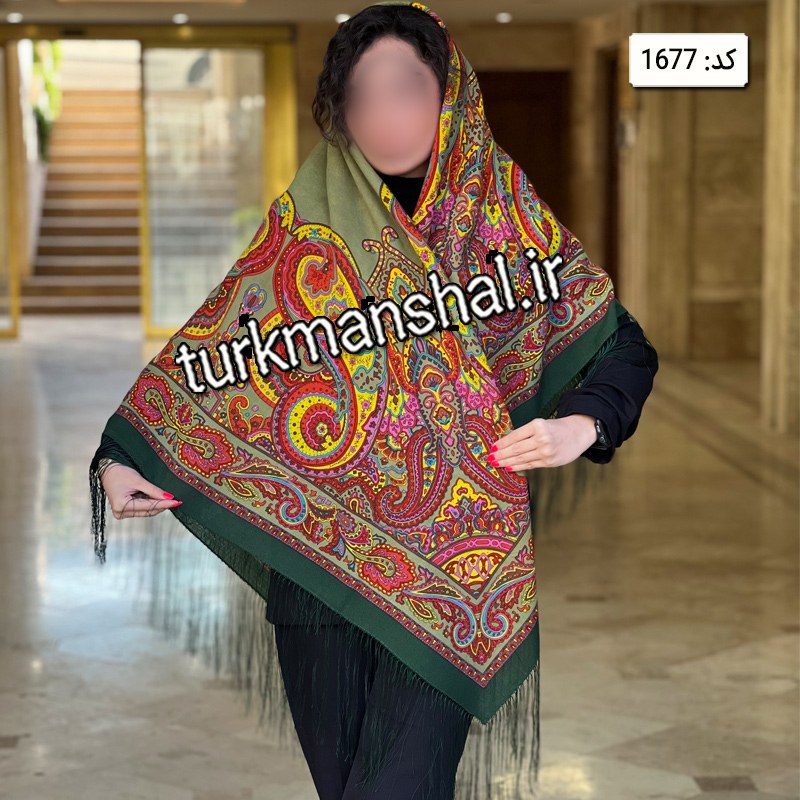 روسری ترکمن ابریشمی (ایتالیایی) کد 1677