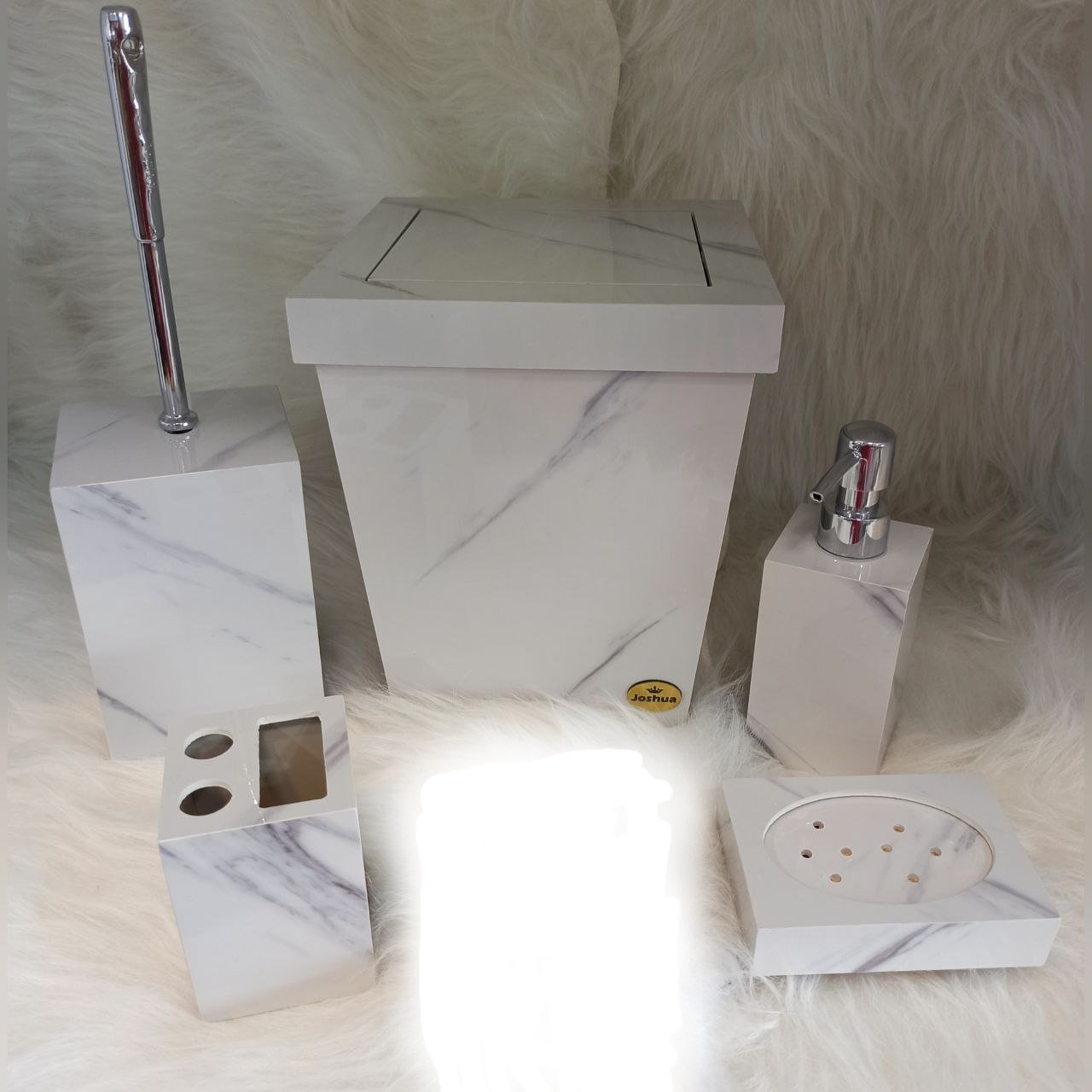 ست 5 تیکه سطل وفرچه طرح سنگ