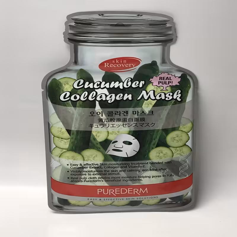 ماسک نقابی کلاژنه با عصاره خیار ( آبرسان ) پیوردرم - purederm