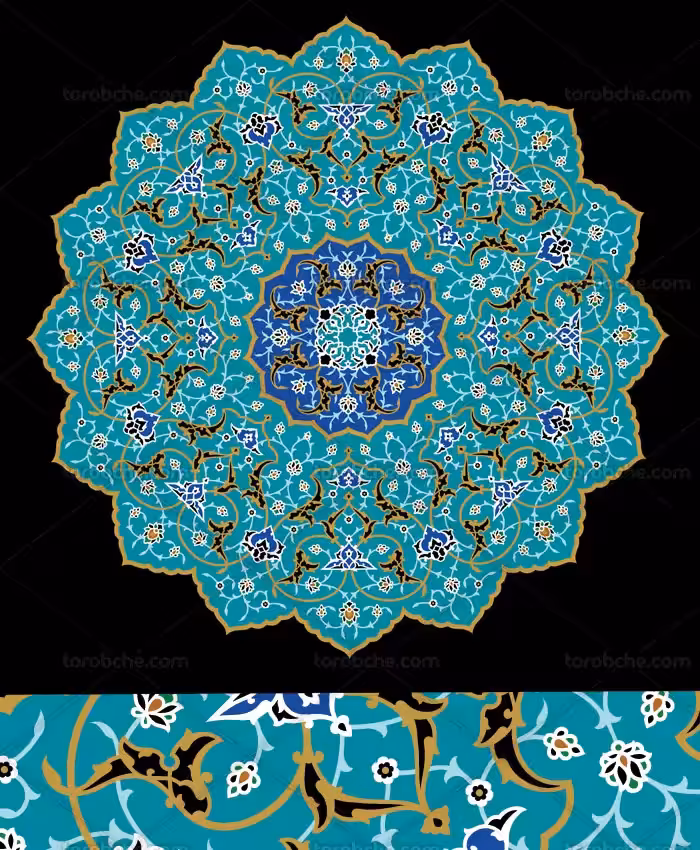 وکتور شمسه تذهیب 7 - گرافیک با طعم تربچه