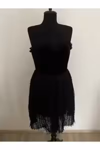 لباس شب و فارغ التحصیلی مشکی زنانه سیاه اورجینال Vakko