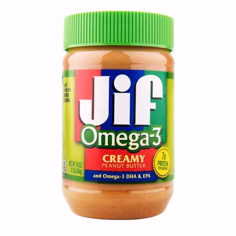 کره بادام زمینی جیف jif مدل Omega-3