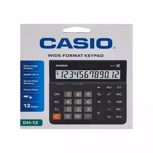 ماشین حساب کاسیو مدل DH-12-BK