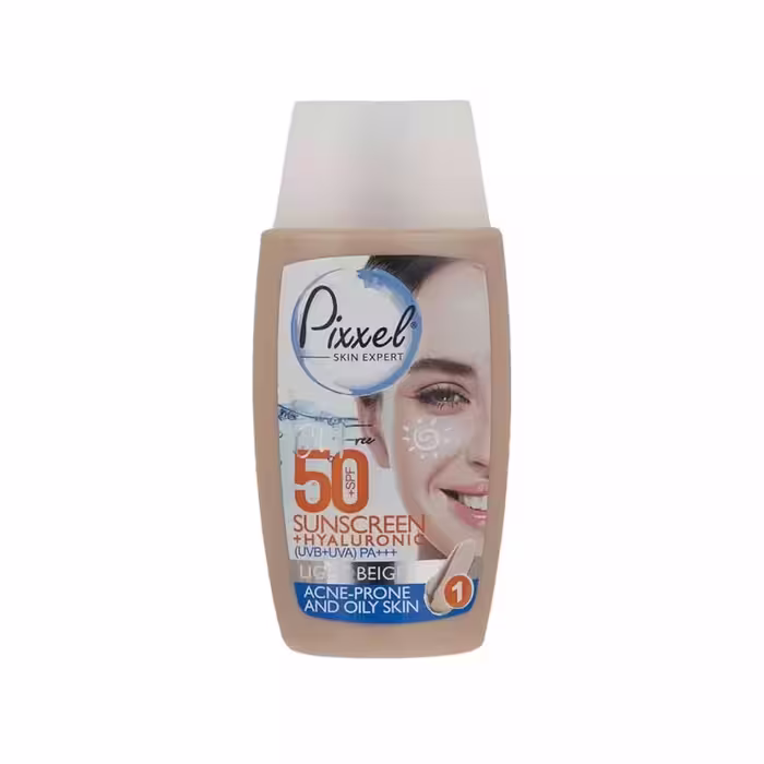 کرم ضد آفتاب پیکسل رنگی مناسب پوست چرب و جوش دار SPF50 حجم 50 میل
