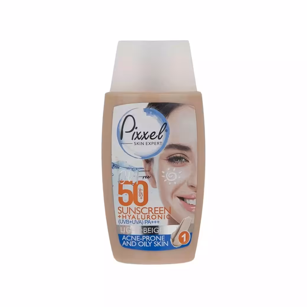 کرم ضد آفتاب پیکسل رنگی مناسب پوست چرب و جوش دار SPF50 حجم 50 میل