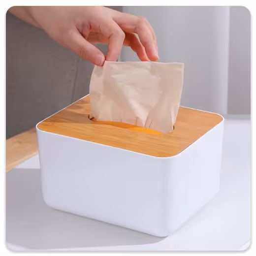 جای دستمال کاغذی چوبی