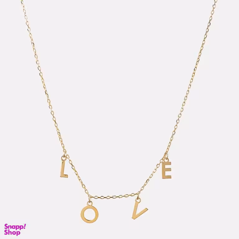 گردنبند طلا 18 عیار زنانه شمیم گلد گالری مدل عشق