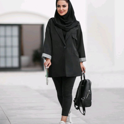 مانتو دانشجویی کرپ مدل یقه انگلیسی