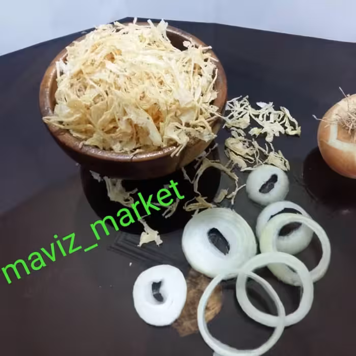 پودر پیاز یک کیلویی با کیفیت خانگی فاقد هرگونه افزودنی باعطر و طعم واقعی