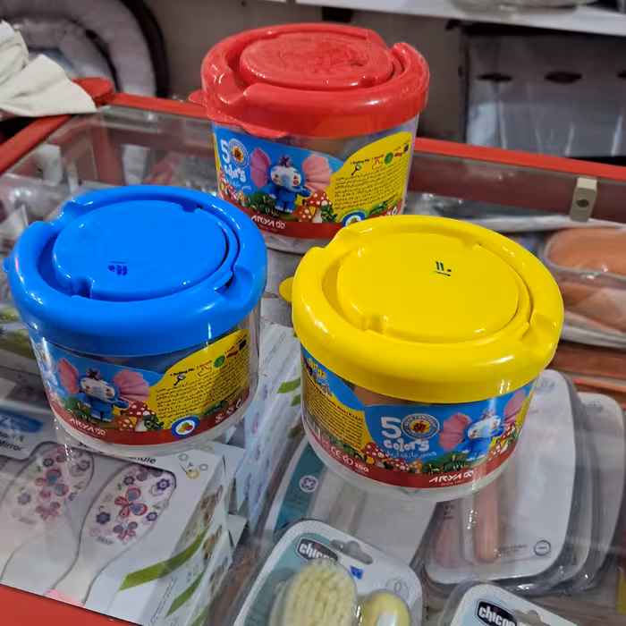 خمیر بازی سطلی کوچک 5 رنگ تولیدی آریا 