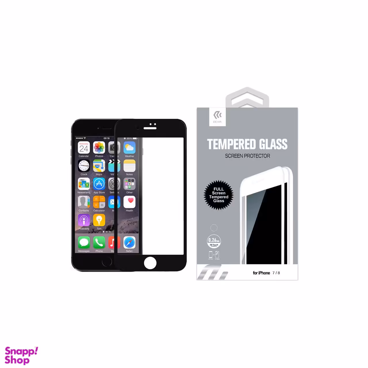 محافظ صفحه نمایش شیشه ای دیویا (De via) مدل Full Glue Tempered مناسب موبایل اپل iPhone 8 / 7