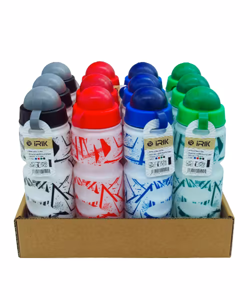 قمقمه  پلاستیکی اریک درب رنگی طرح دار باکس(12عددی)
