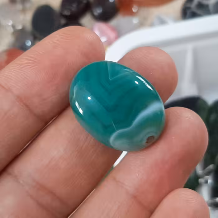 سنگ عقیق سبز سه پوست صددرصد معدنی 