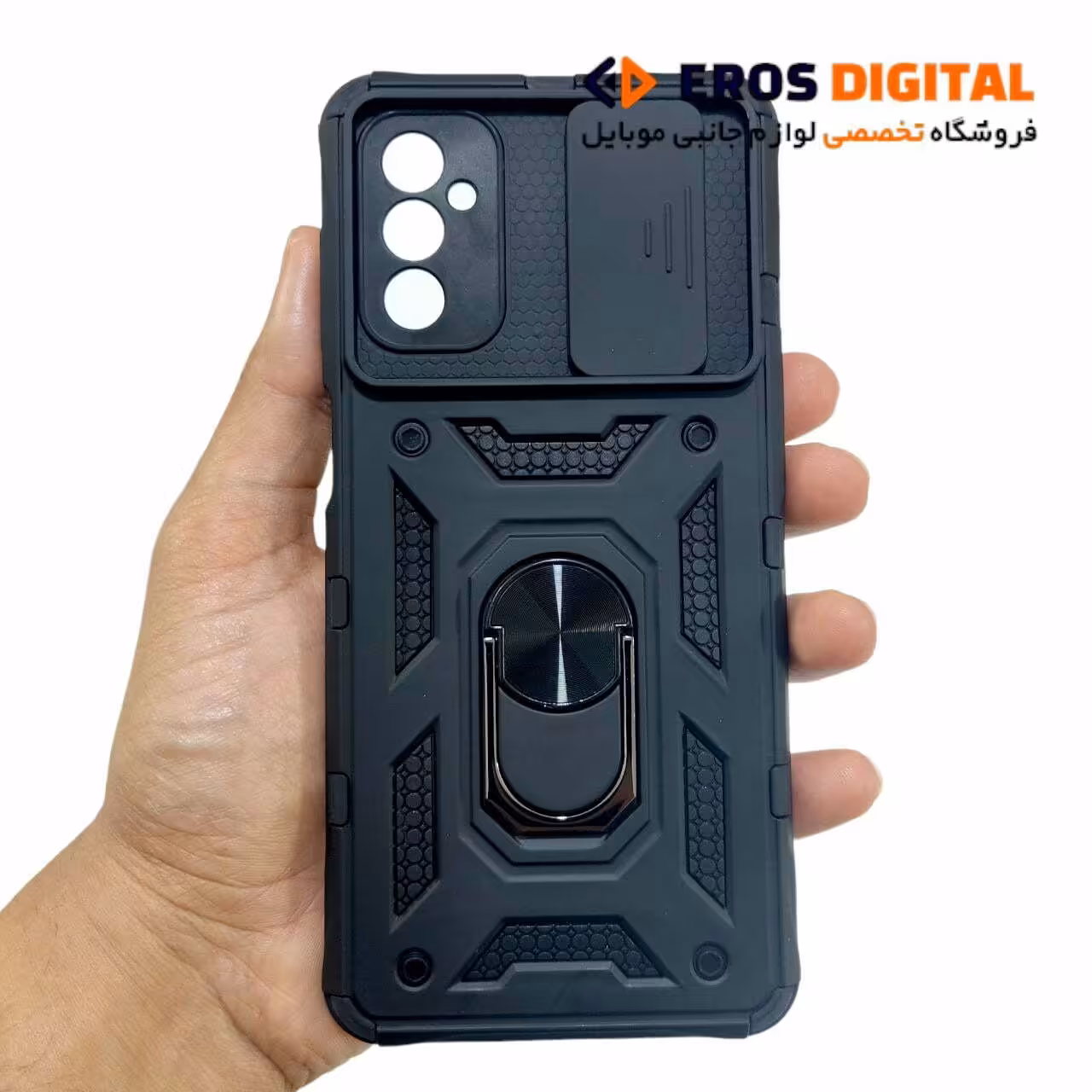 قاب ضد ضربه Samsung Galaxy M52 محافظ لنز دار کشویی تاندربولت - آبی سورمه ای