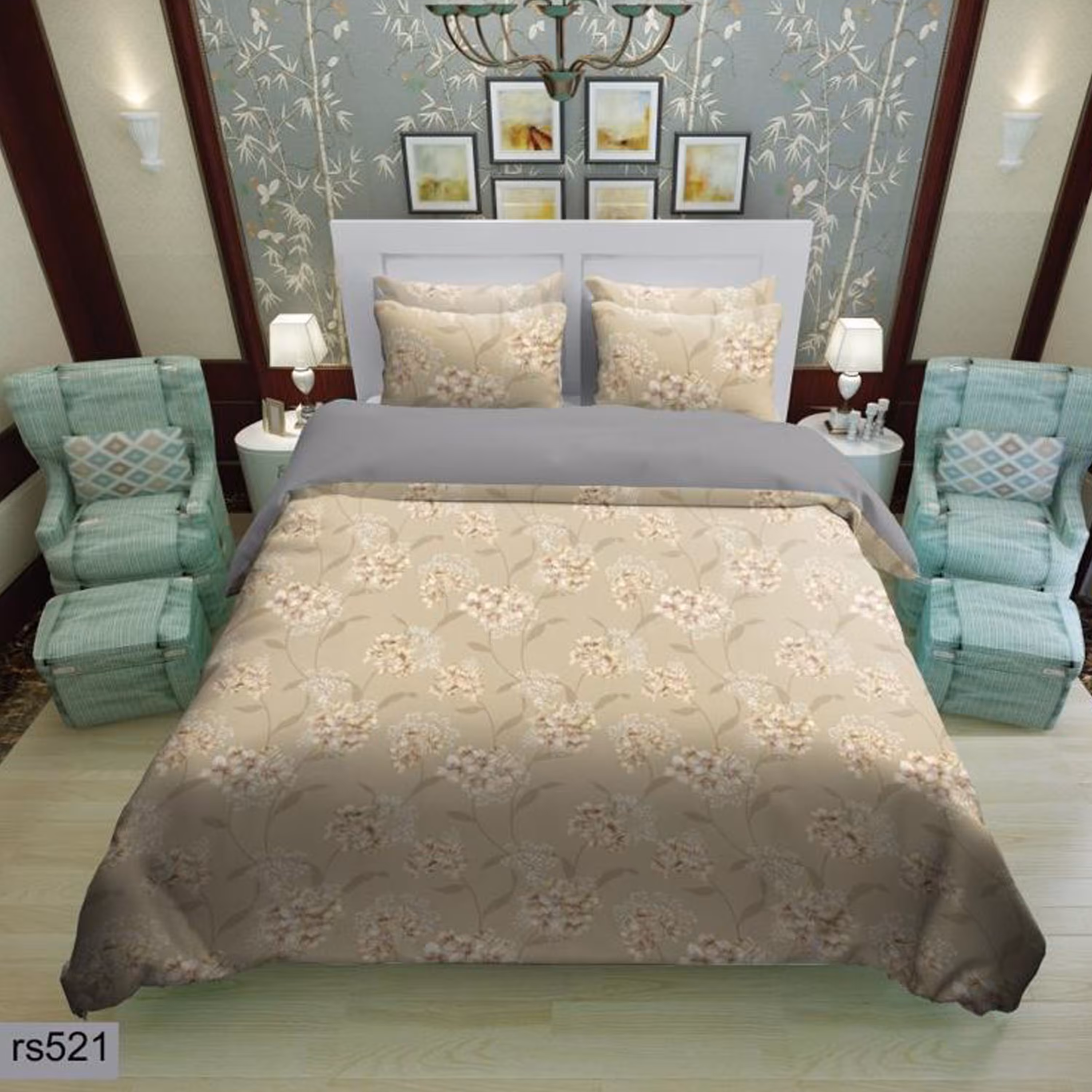 سرویس روتختی 2 نفره تنسل چاپی برندترک لند(Turk Land) rs 521